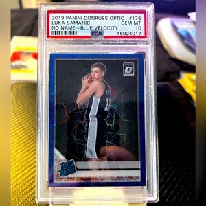 Luka Samanic SPURS Rated Rookie Trading Card PSA 10 BLUE VELOCITY No Name RARE